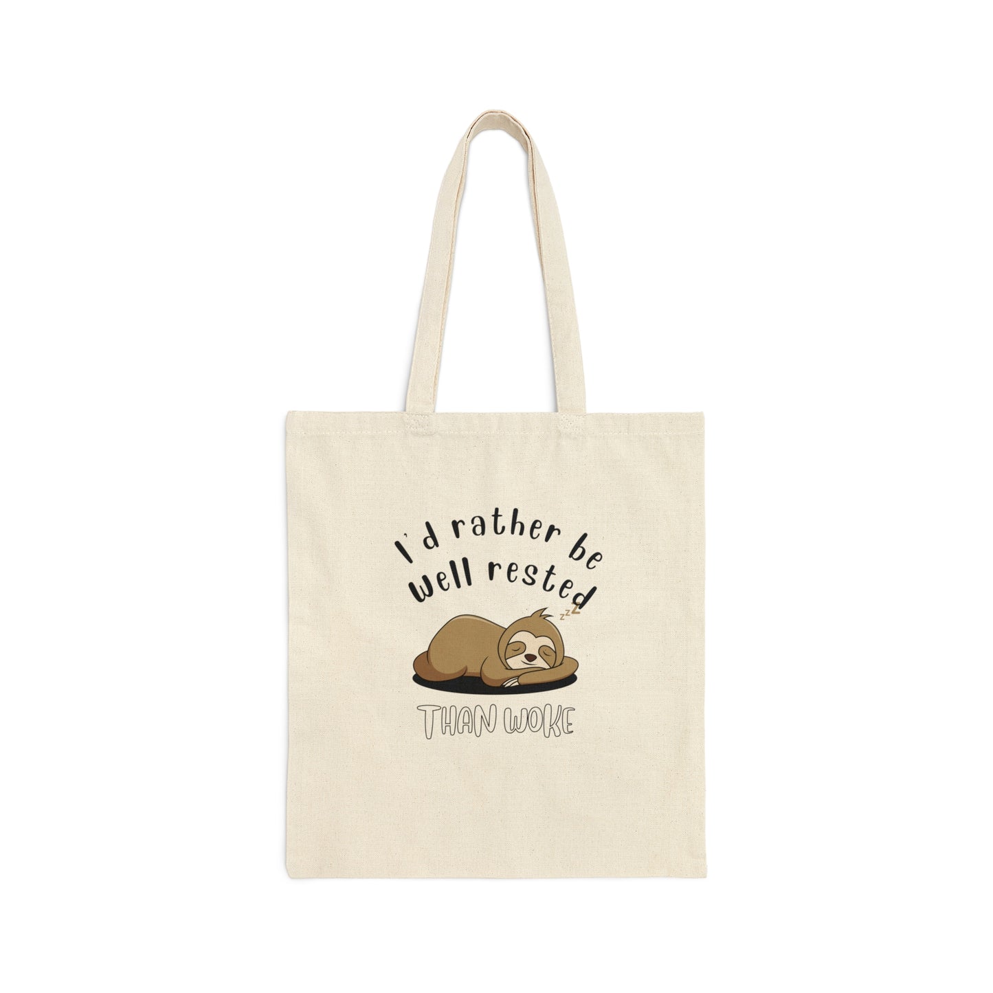 Well Rested Sloth Cotton Canvas Tote Bag