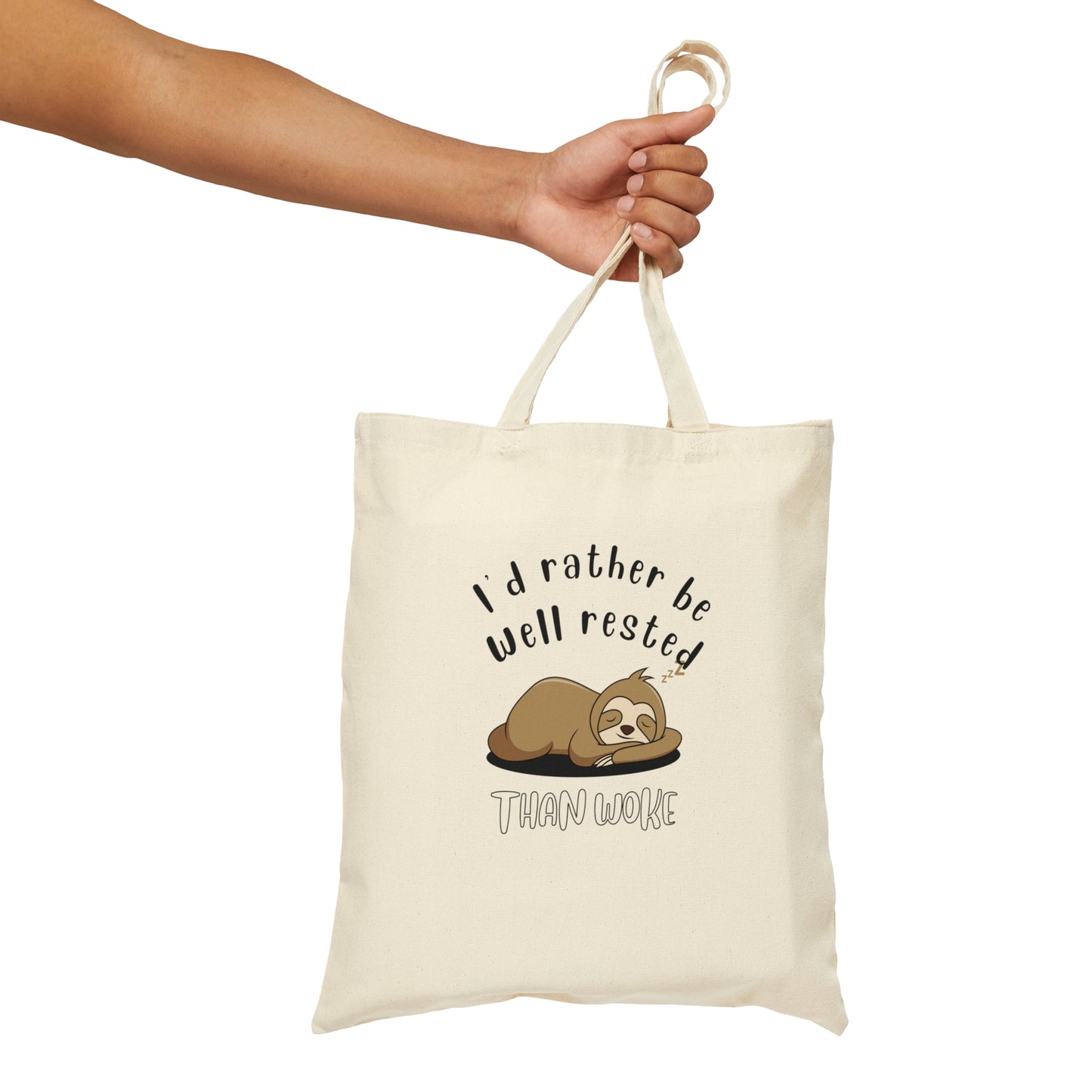 Well Rested Sloth Cotton Canvas Tote Bag