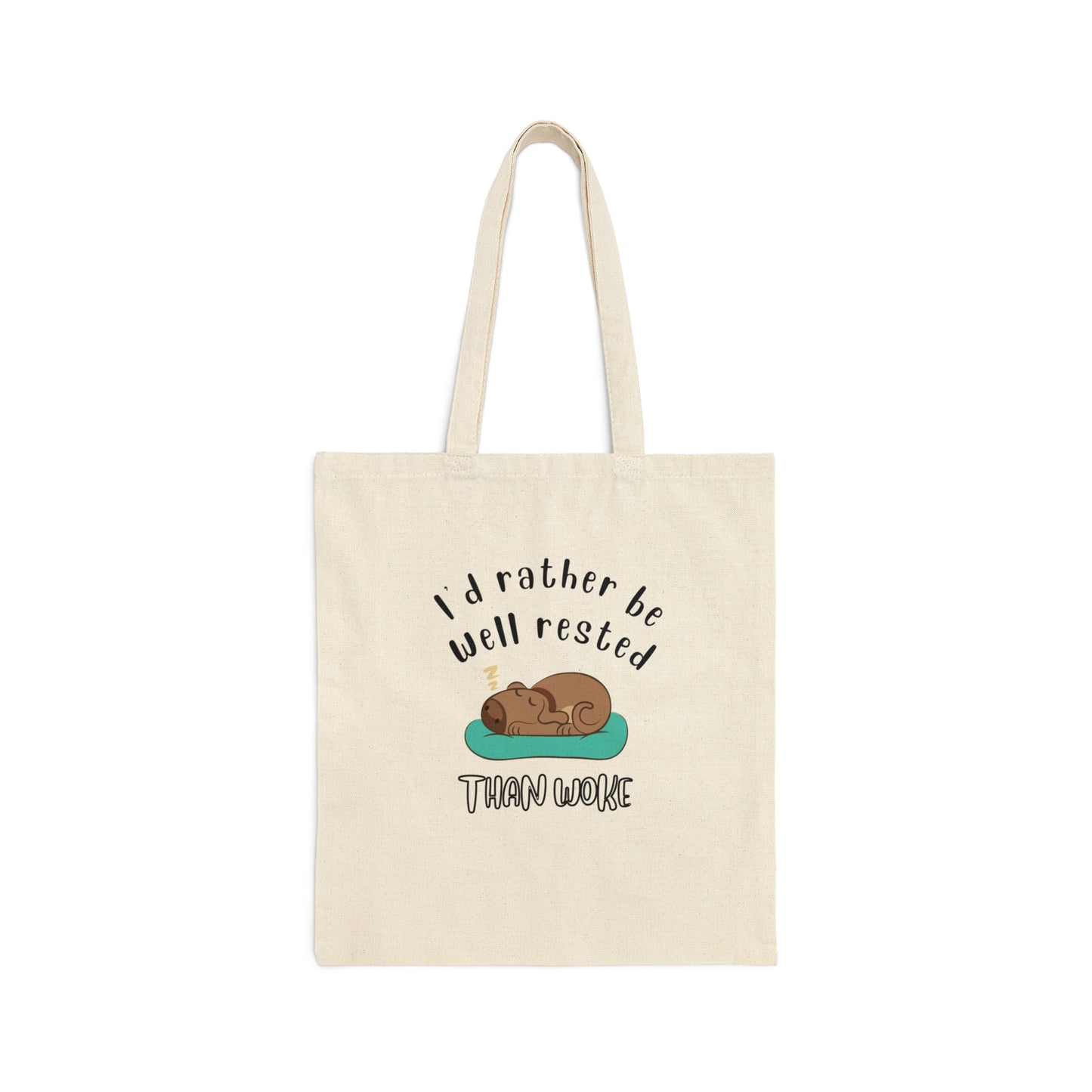 Well Rested Dog Cotton Canvas Tote Bag