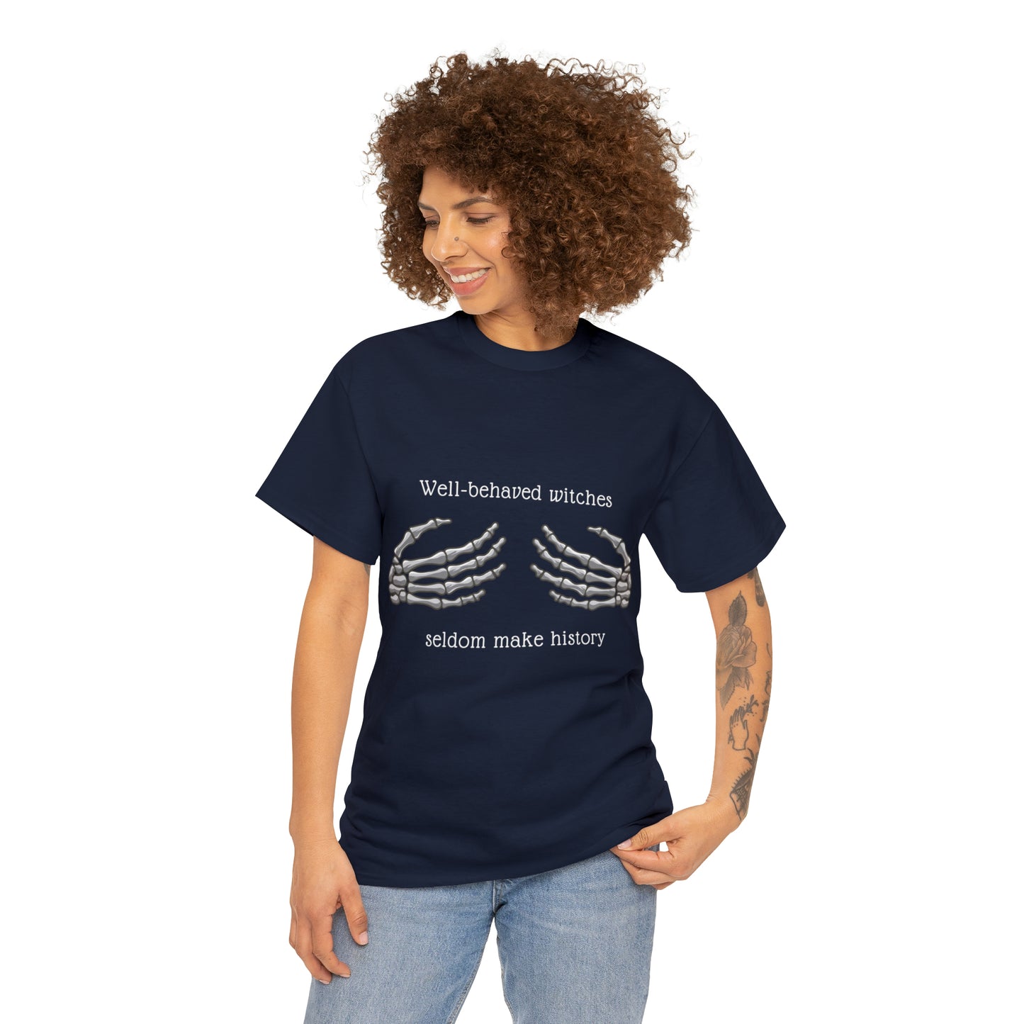 Well-Behaved Witches Seldom Make History Women's Heavy Cotton Tee