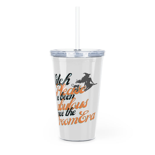 "Ever Fabulous Witch" Plastic Tumbler with Straw