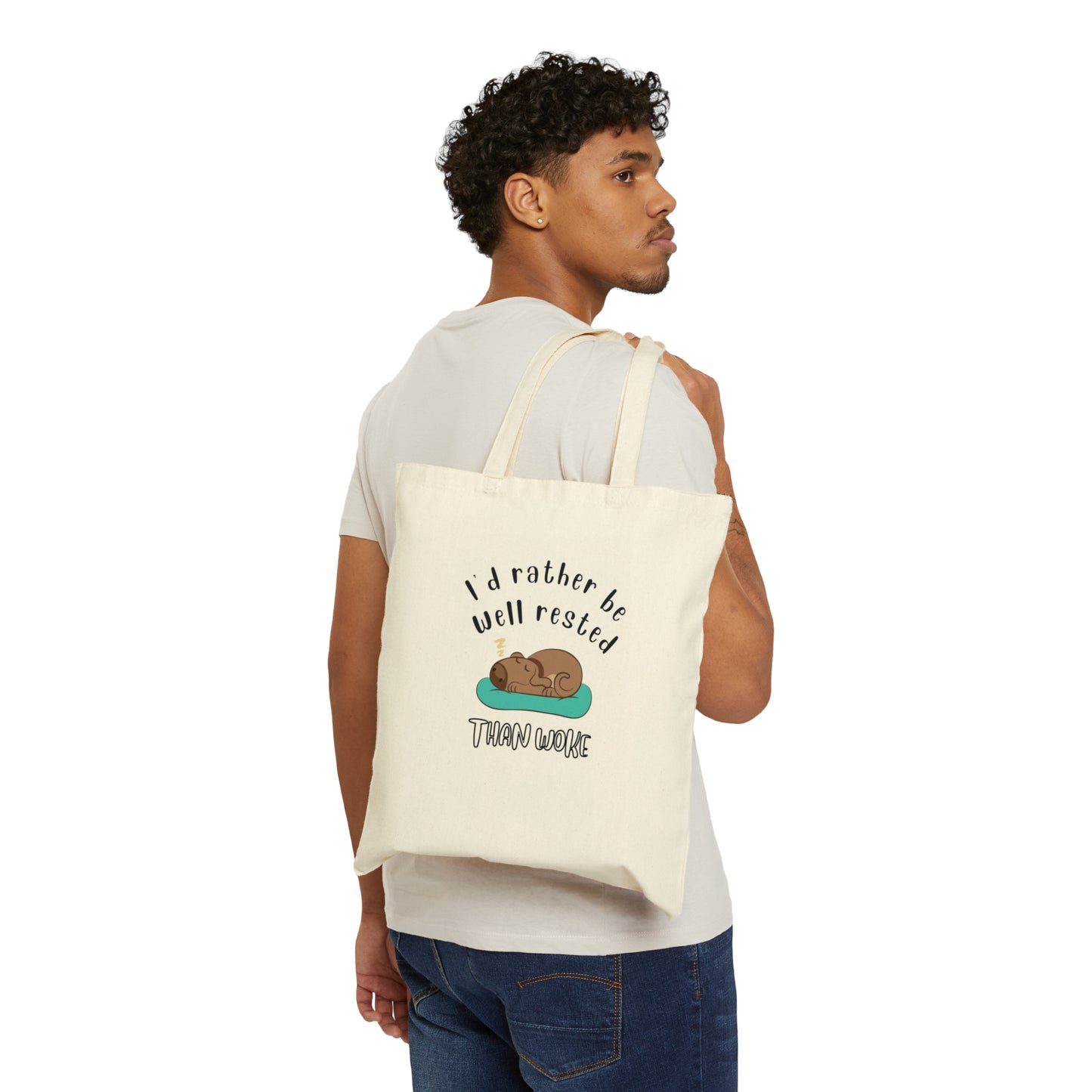 Well Rested Dog Cotton Canvas Tote Bag