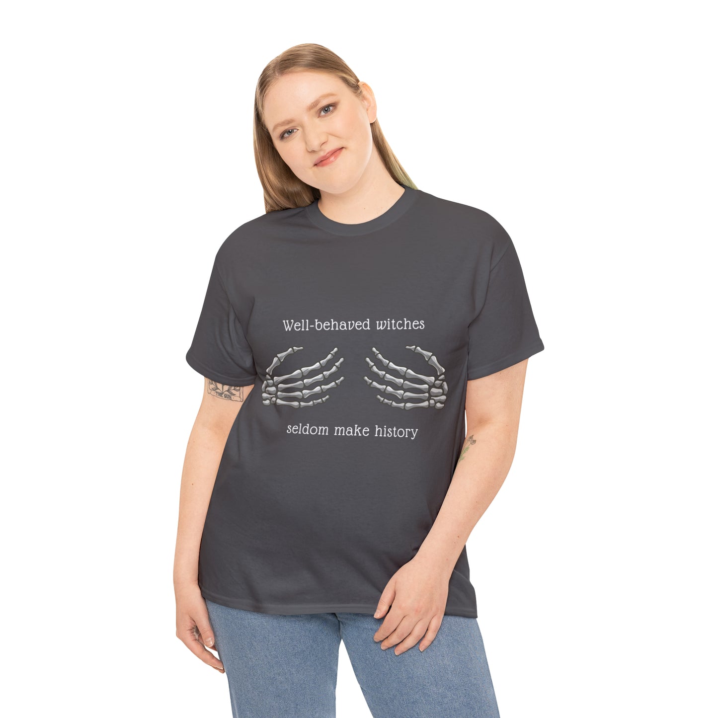 Well-Behaved Witches Seldom Make History Women's Heavy Cotton Tee